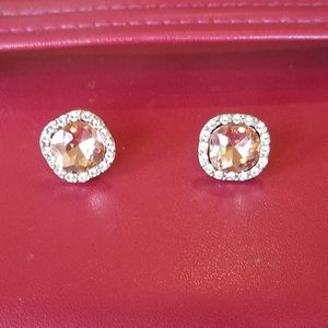NWOT faceted button earrings